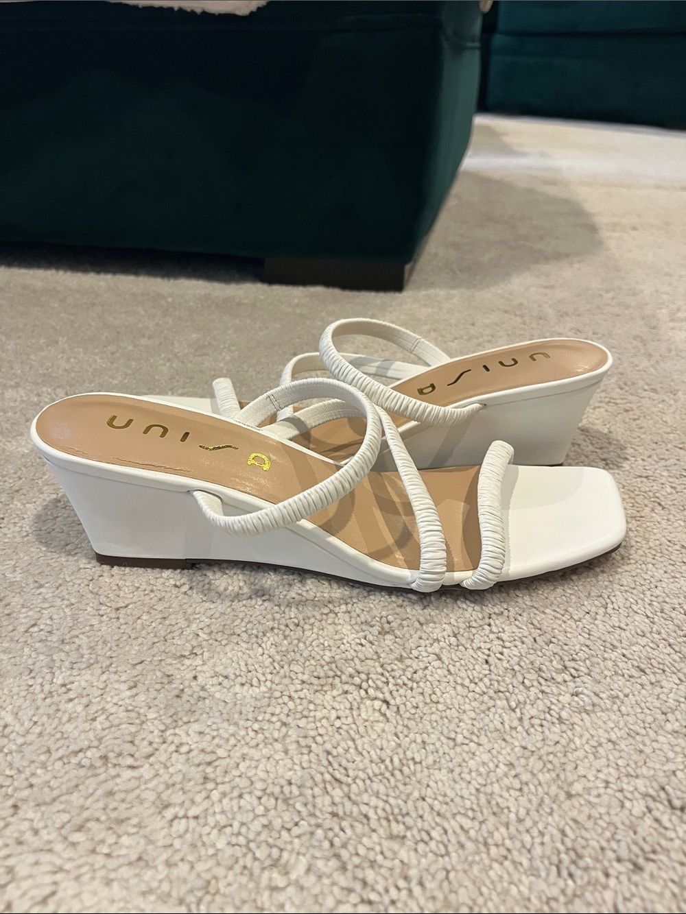 Unisa White Wedge Sandals